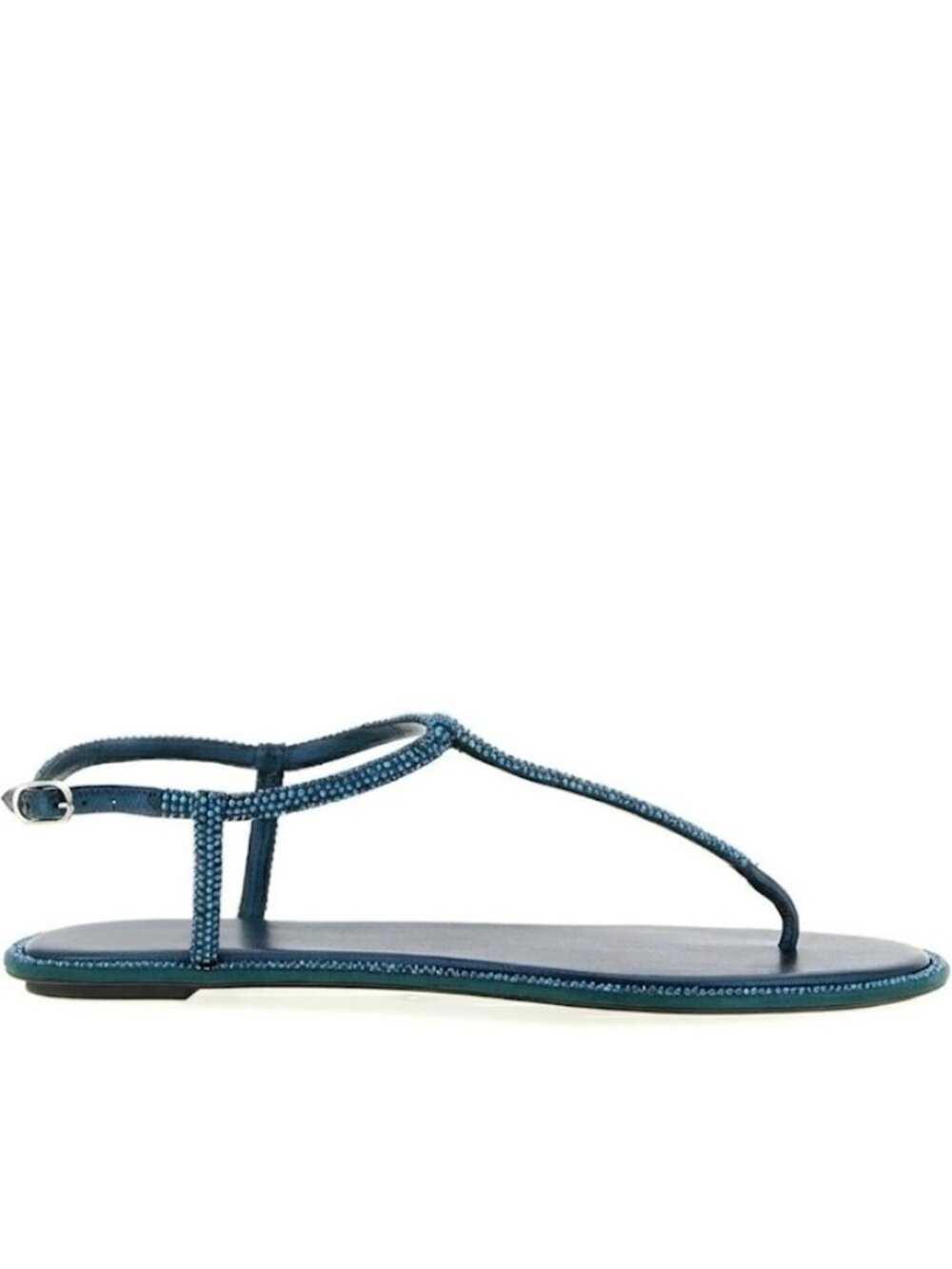 Rare René Caovilla Blue Diana Embellished Thong Sandals, 8.5